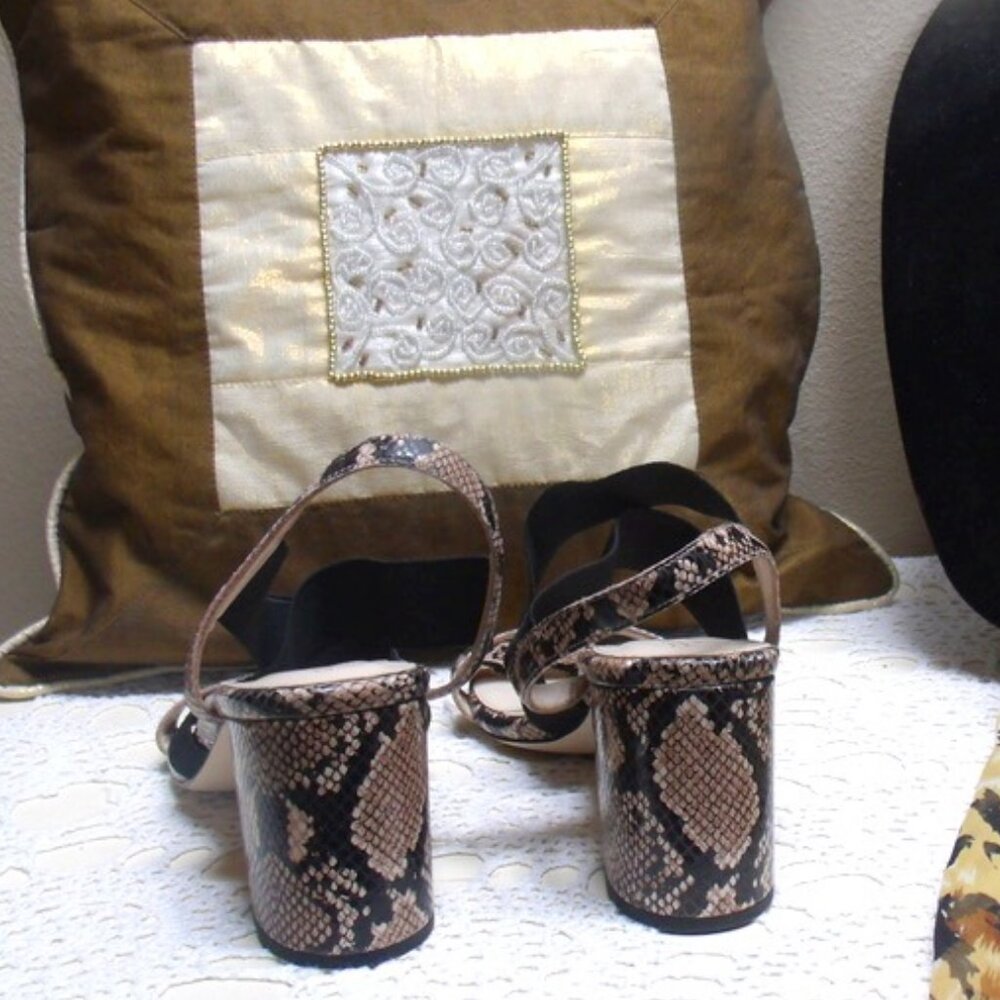 Cole Haan Grand Women's Leather Snake Print Heeled Sandals 8.5 - Picture 8 of 11